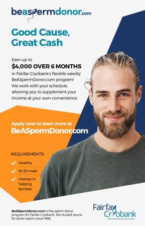 APPLY TO DONATE SPERM - get paid to help others!